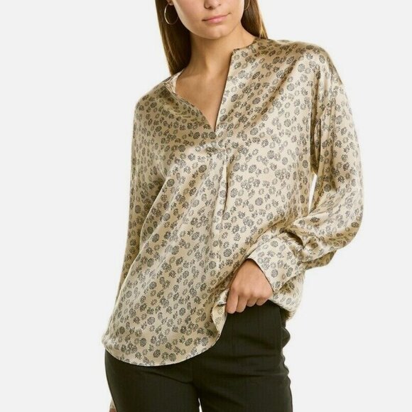 Vince Tops - Vince Zinnia Silk Popover Blouse Size Small
